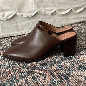 Madewell Dark Brown Leather Mules